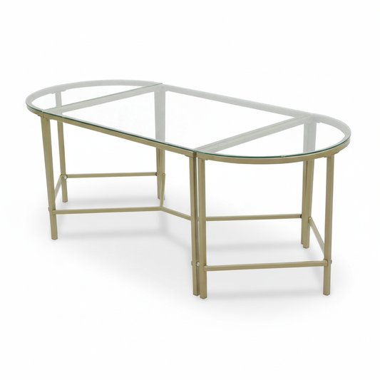 Set De 3 Mesas De Centro Mesitas Auxiliar Apilables Cristal