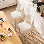 Juego de 2 Bancos Altos Beige para Barra de Cocina