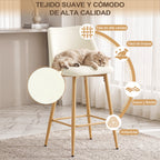 Juego de 2 Bancos Altos Beige para Barra de Cocina