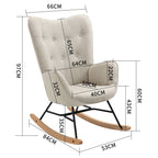 Mecedora Sillón Moderno Sillón Reclinable Terciopelo Individual Beige