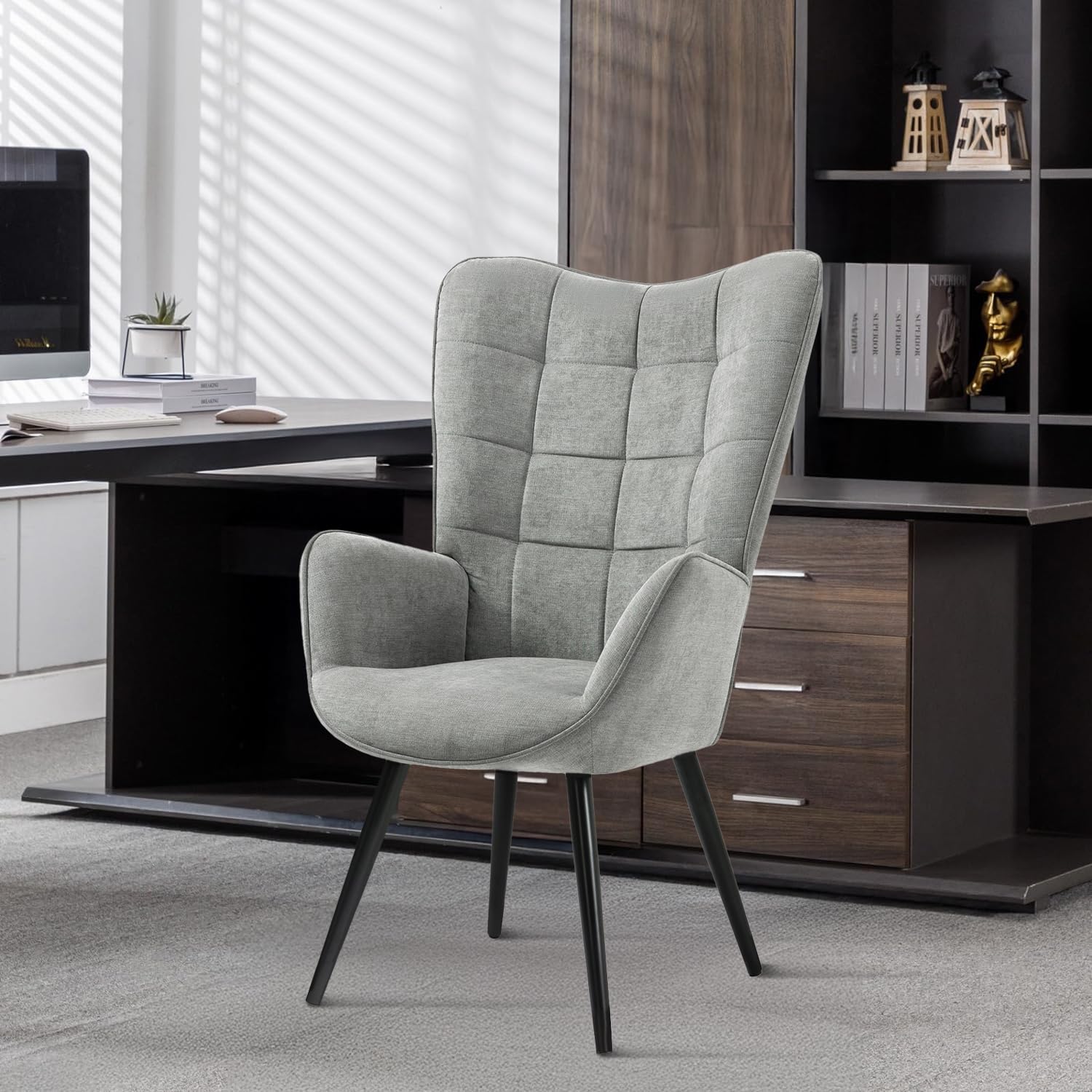 GOMYHOME Sillón Individual de Moderno Gris