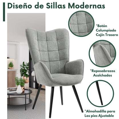 GOMYHOME Sillón Individual de Moderno Gris