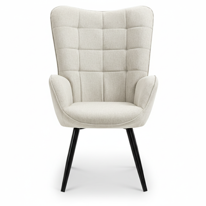 Silla Sillón Individual Terciopelo Beige