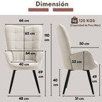 Silla Sillón Individual Terciopelo Beige