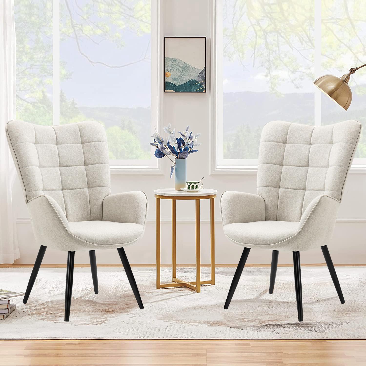 Silla Sillón Individual Terciopelo Beige