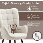 Silla Sillón Individual Terciopelo Beige