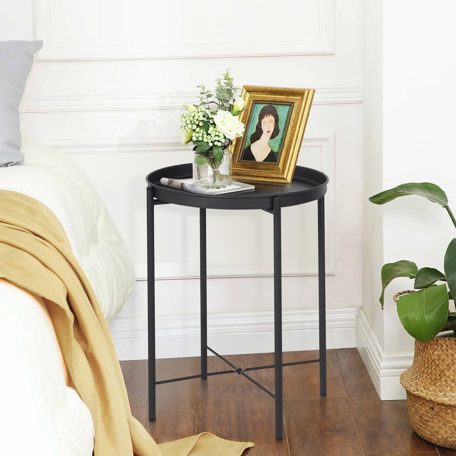 Mesa Auxiliar de Metal Moderna Pequeta Mesa de Centro Gladom