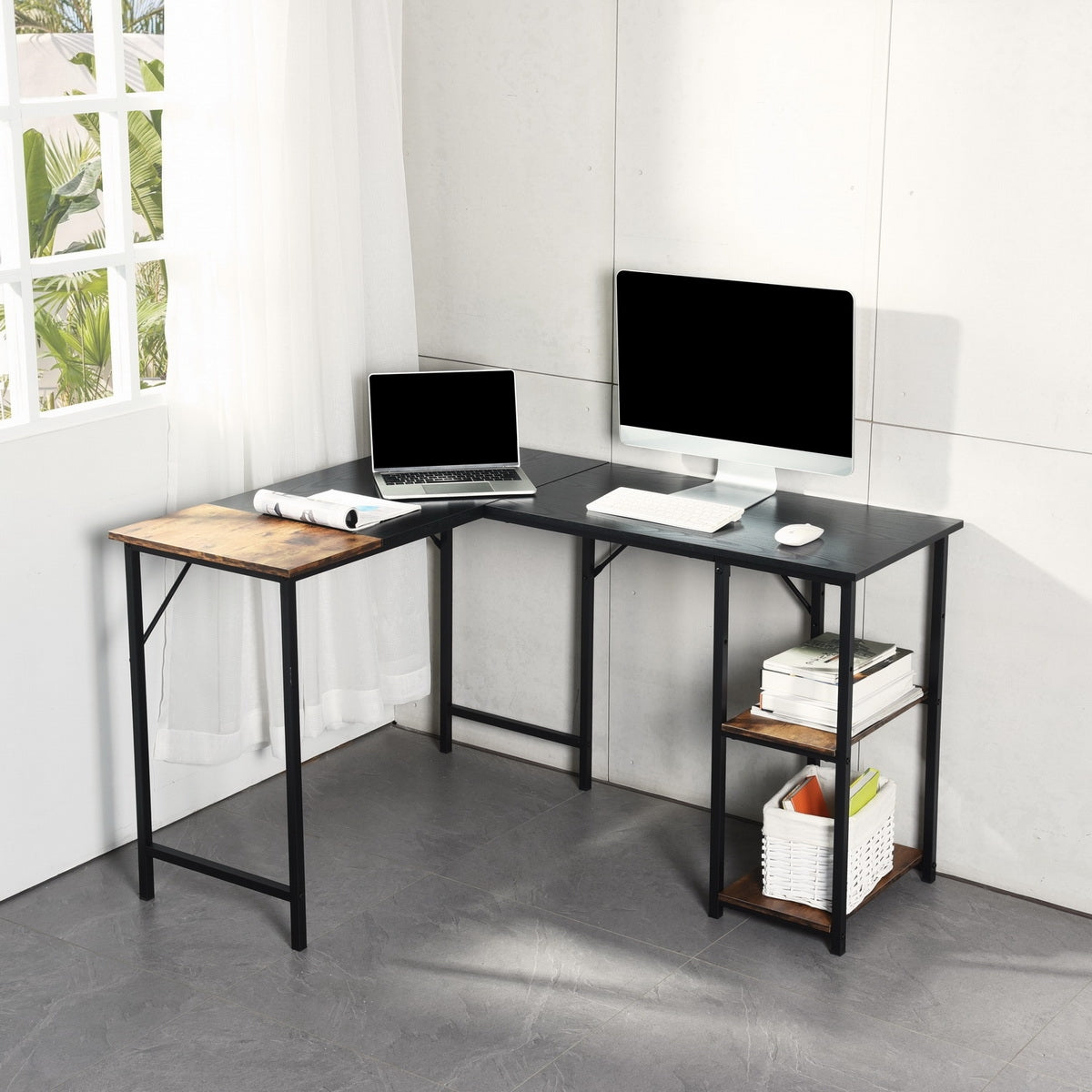 124CM Escritorio para Computadora en Forma de L Escritorio IBARRA