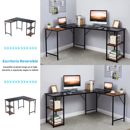 124CM Escritorio para Computadora en Forma de L Escritorio IBARRA