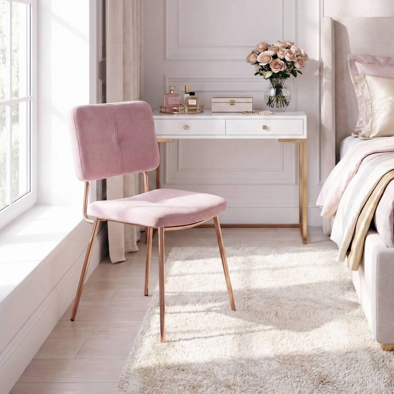 Cyber Gomyhome Silla de Comedor Personalizable Karomi Rosa