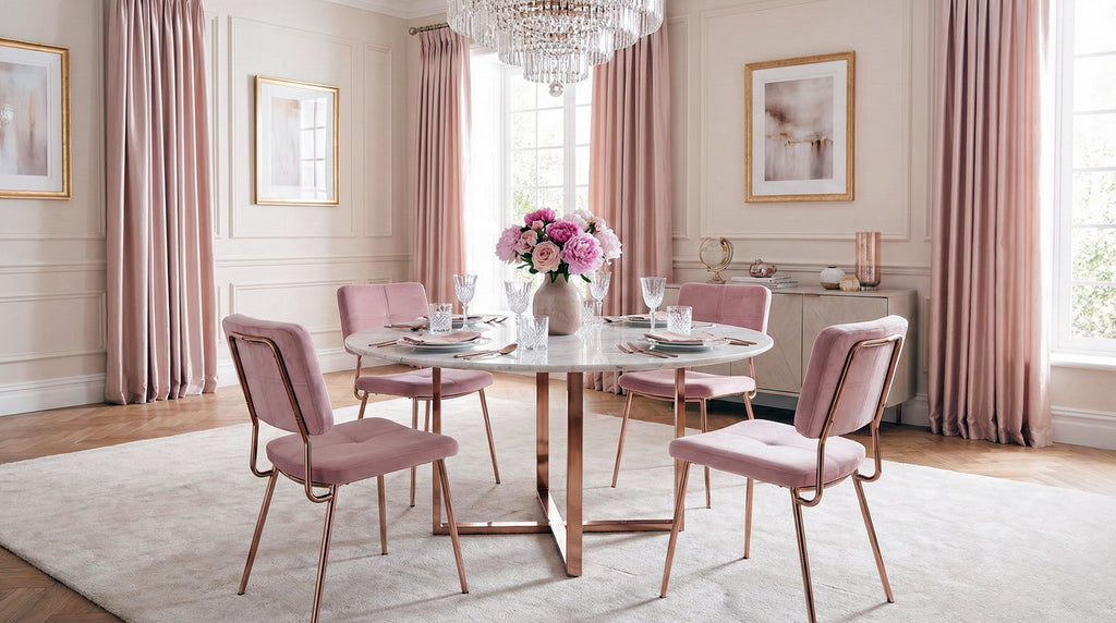 Cyber Gomyhome Silla de Comedor Personalizable Karomi Rosa