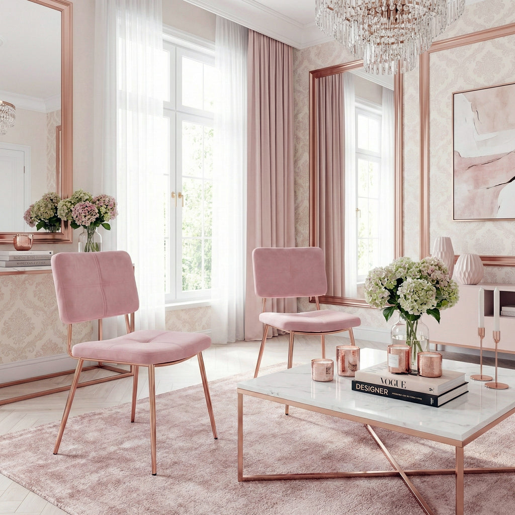 Cyber Gomyhome Silla de Comedor Personalizable Karomi Rosa