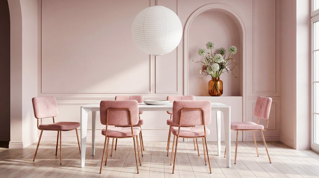 Cyber Gomyhome Silla de Comedor Personalizable Karomi Rosa