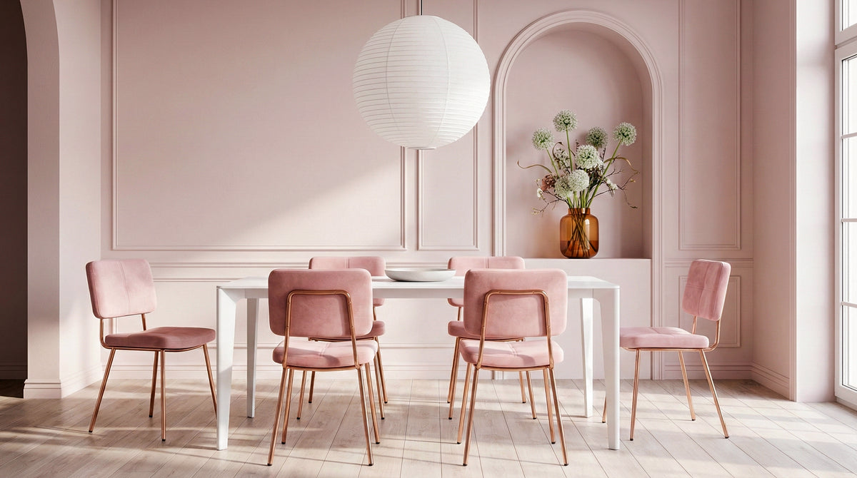 Cyber Gomyhome Silla de Comedor Personalizable Karomi Rosa