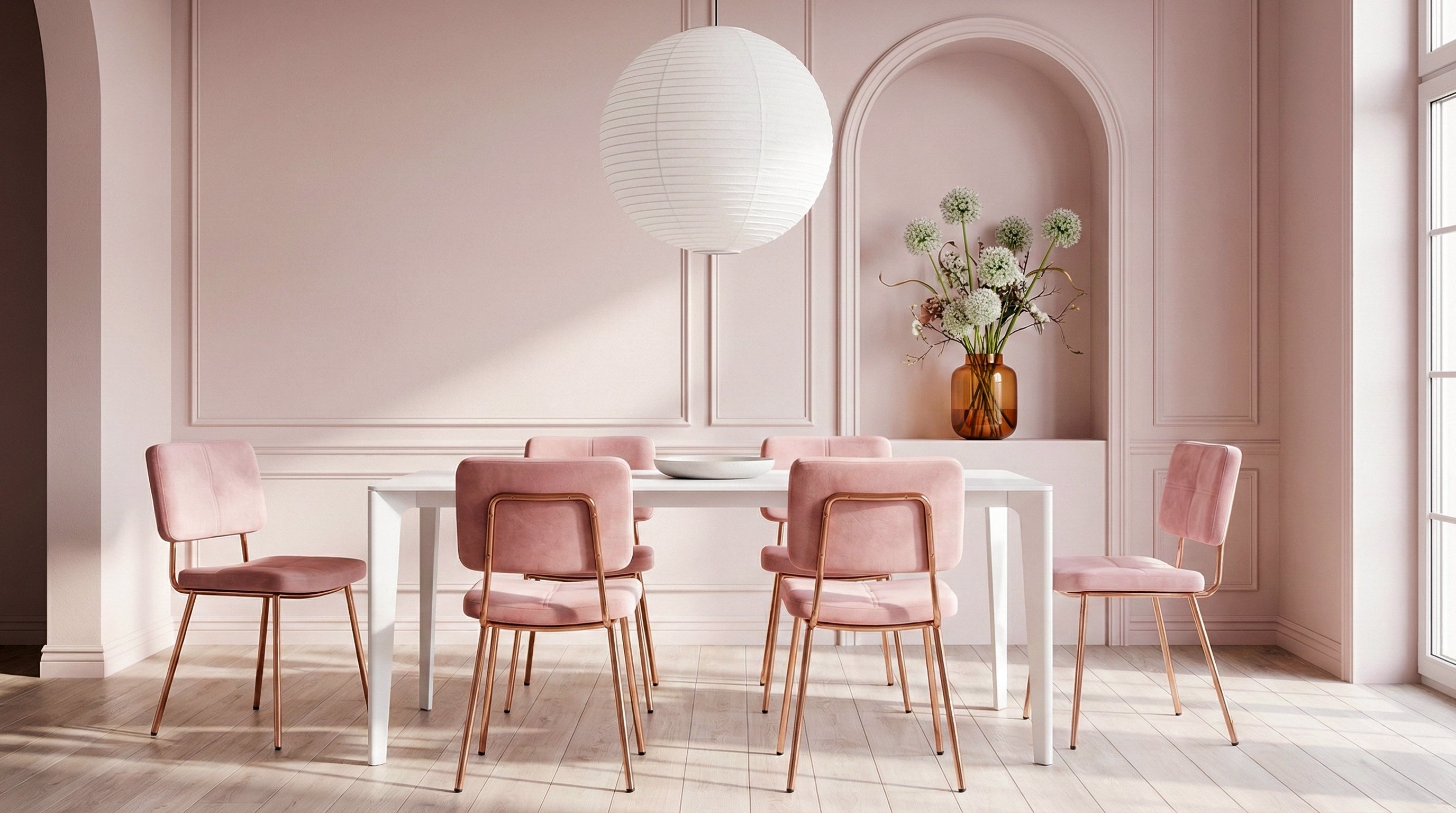 Cyber Gomyhome Silla de Comedor Personalizable Karomi Rosa