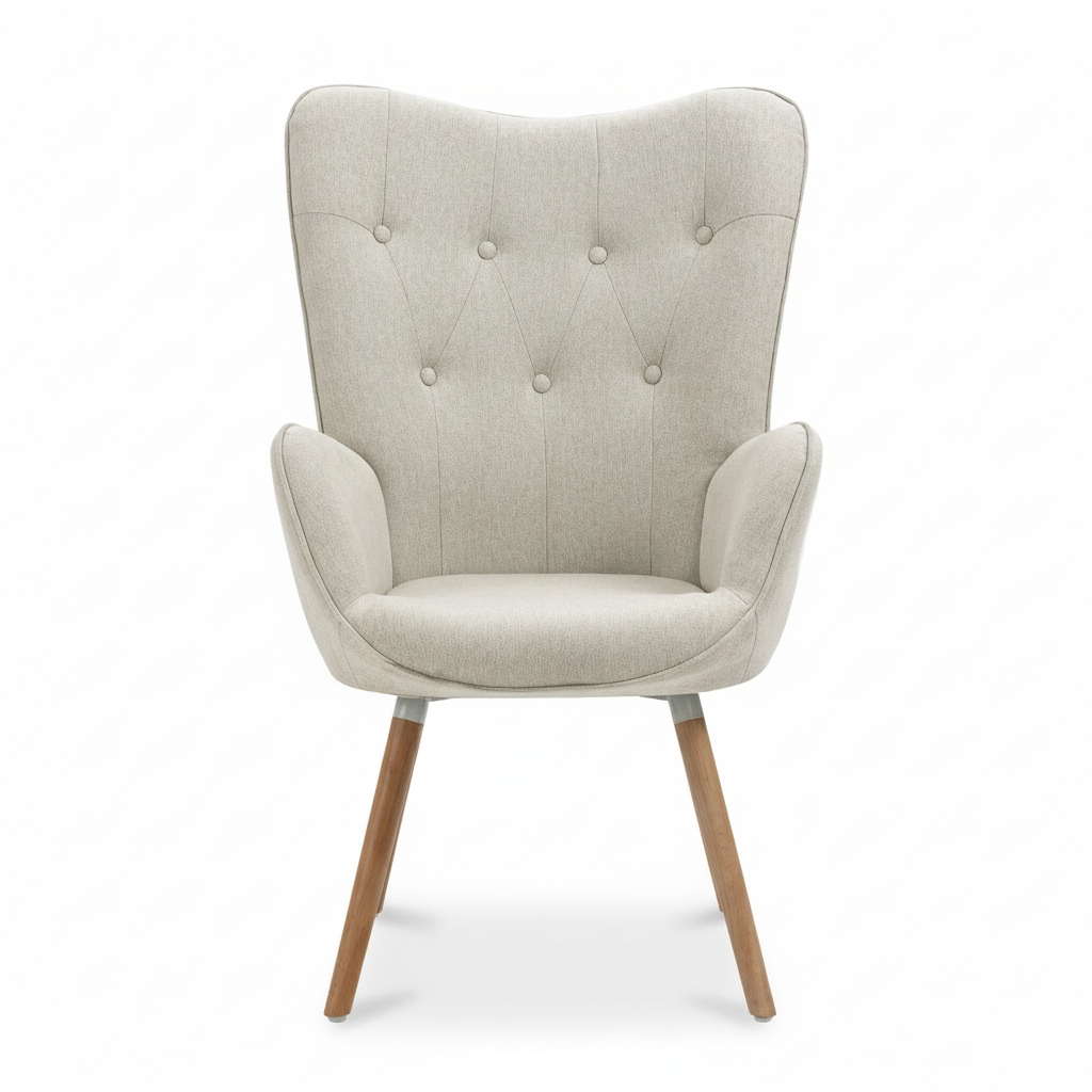 Sillon Gomyhome Moderno Tela Beige Sala KAS