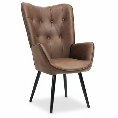 Sillón de Piel Sintética Tapizado Sillón de Cuero Individuales Marron