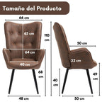 Sillón de Piel Sintética Tapizado Sillón de Cuero Individuales Marron