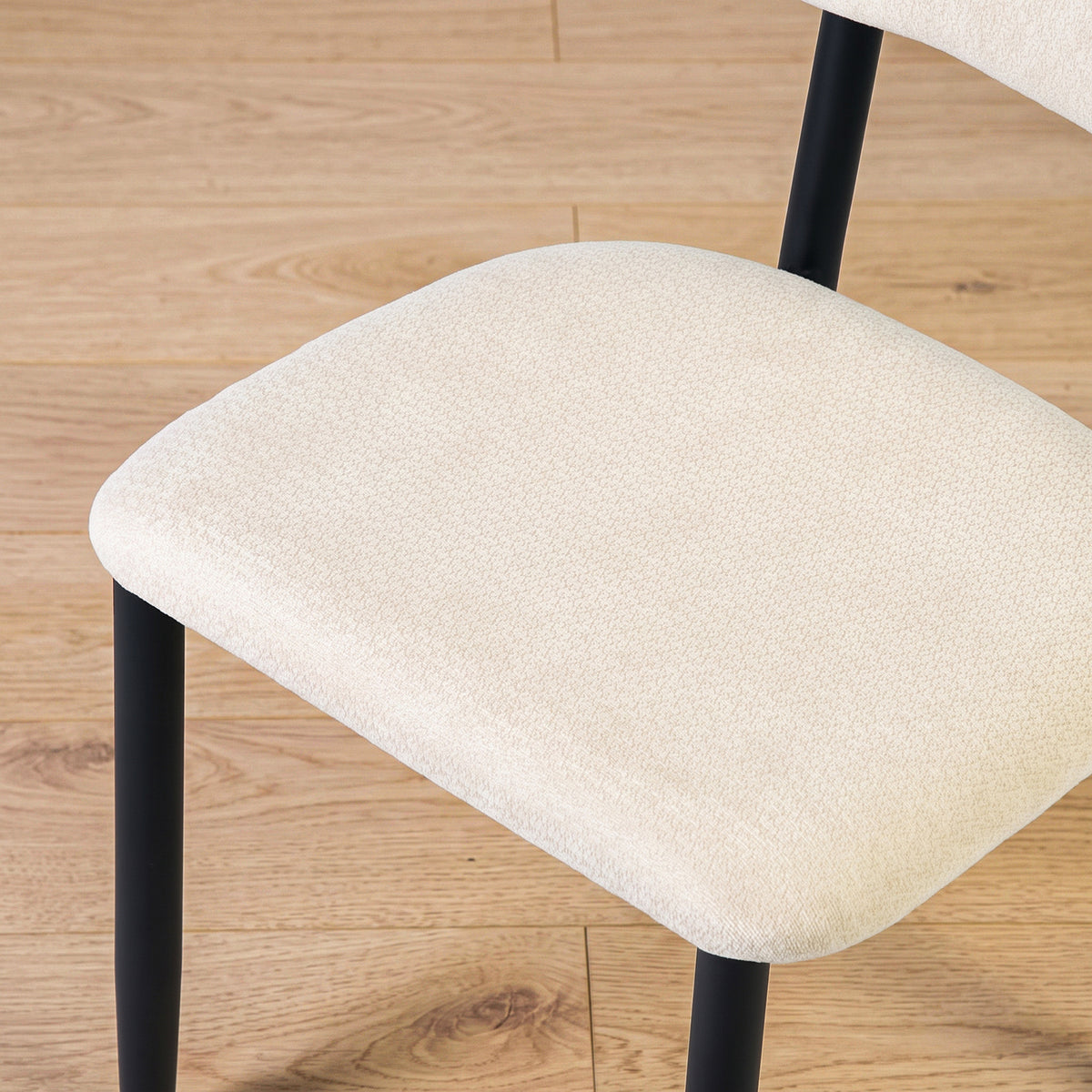 Juego de 2 Sillas de Comedor Tapizadas Beige