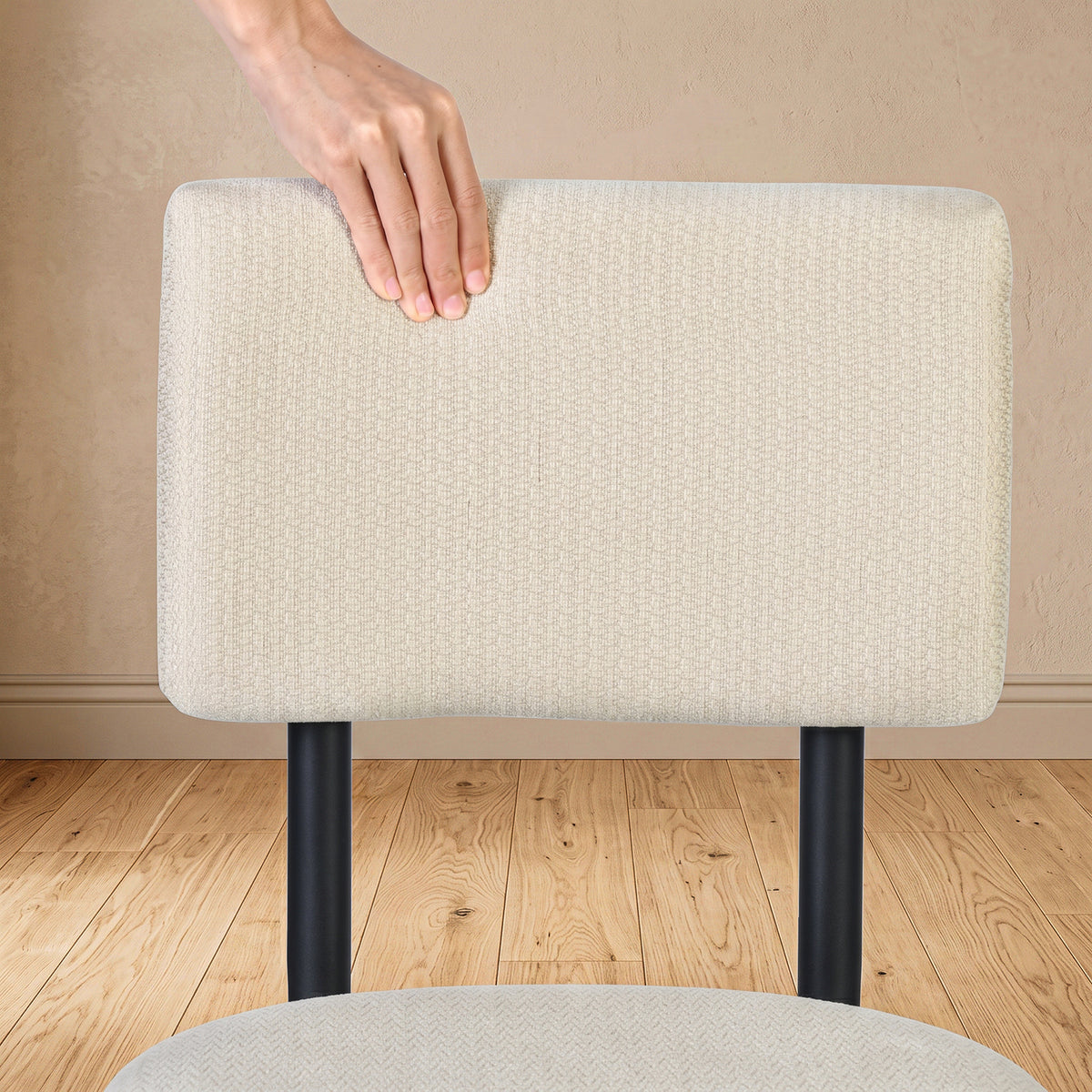 Juego de 2 Sillas de Comedor Tapizadas Beige