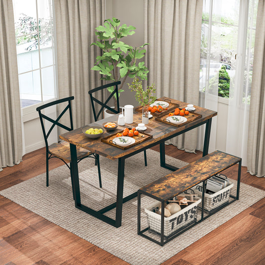 Banco de Cocina Industrial de Madera 120 cm Largo Marrón KOCCA