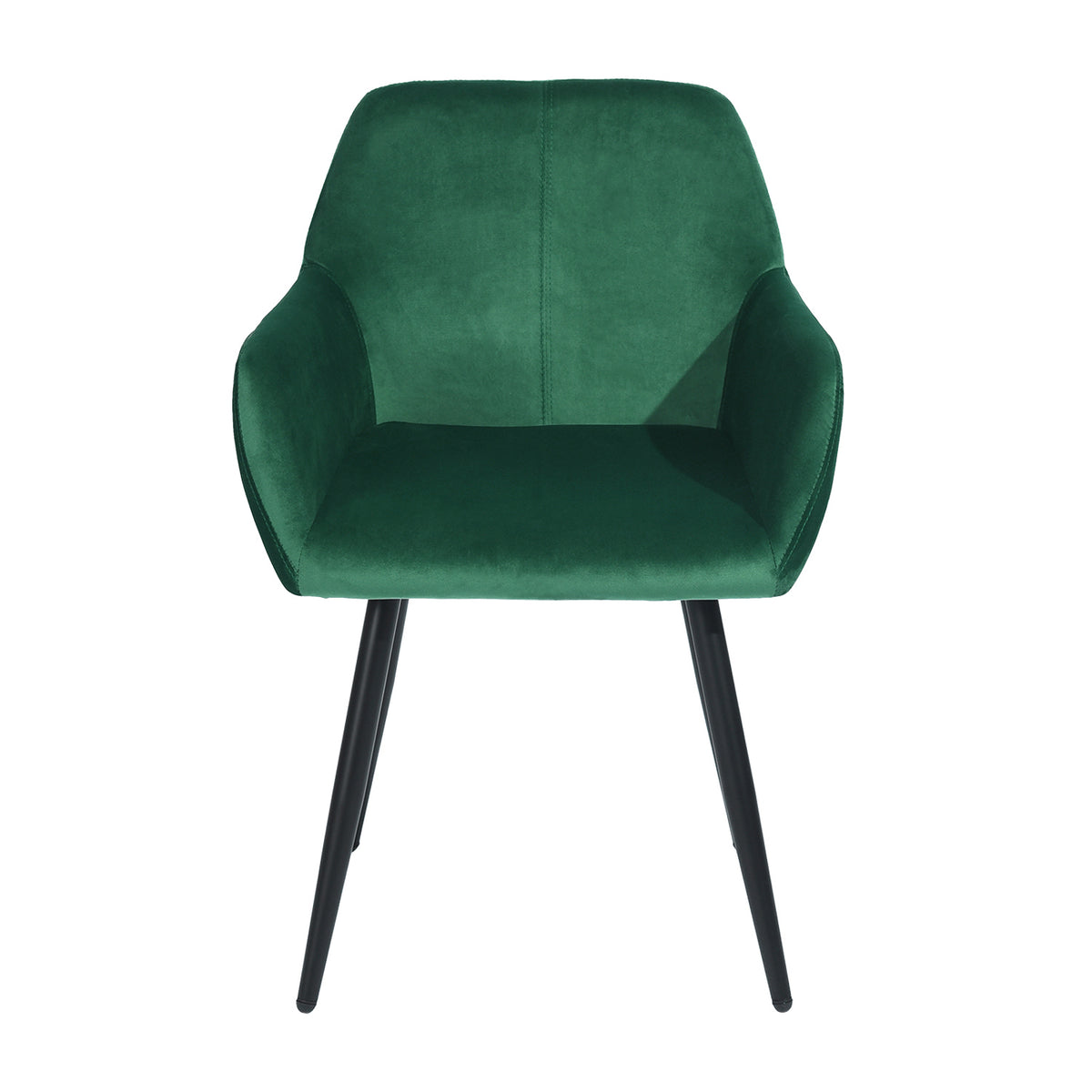 Set of 2 Sillas de Reposabrazos de Terciopelo Verde Oscuro