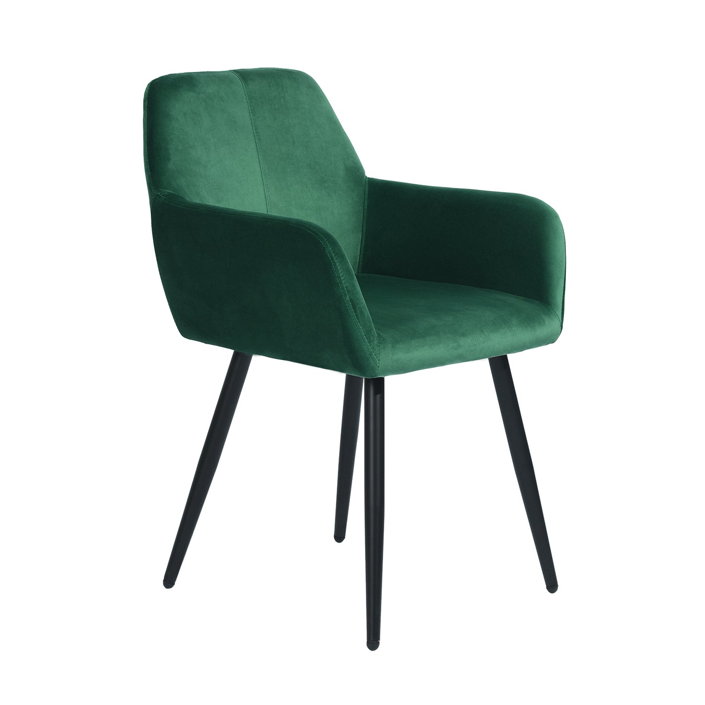 Set of 2 Sillas de Reposabrazos de Terciopelo Verde Oscuro