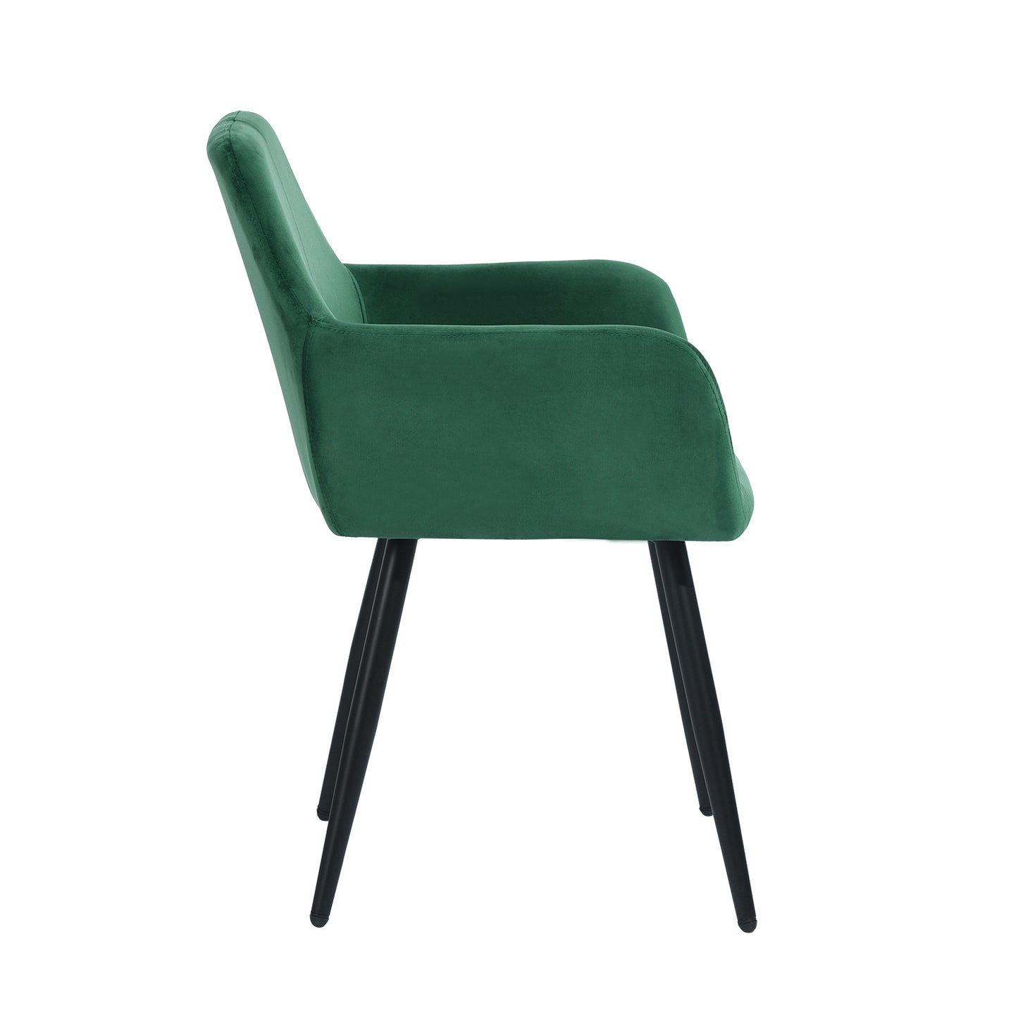 Set of 2 Sillas de Reposabrazos de Terciopelo Verde Oscuro