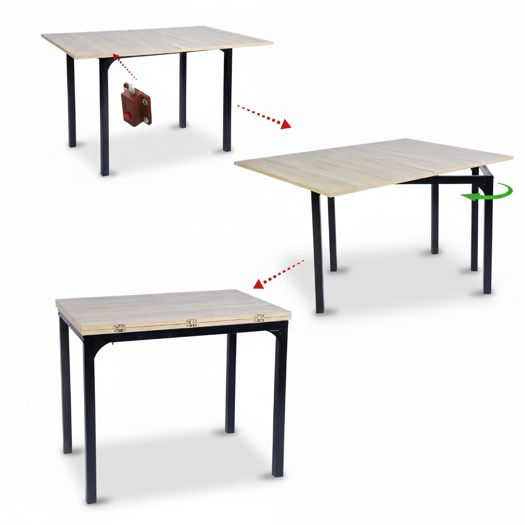 NEUVO Mesa de Comedor Extensible Rectangular: fácil de Abrir y Cerrar con Estructura metálica (Solo Mesa) MARLOWE