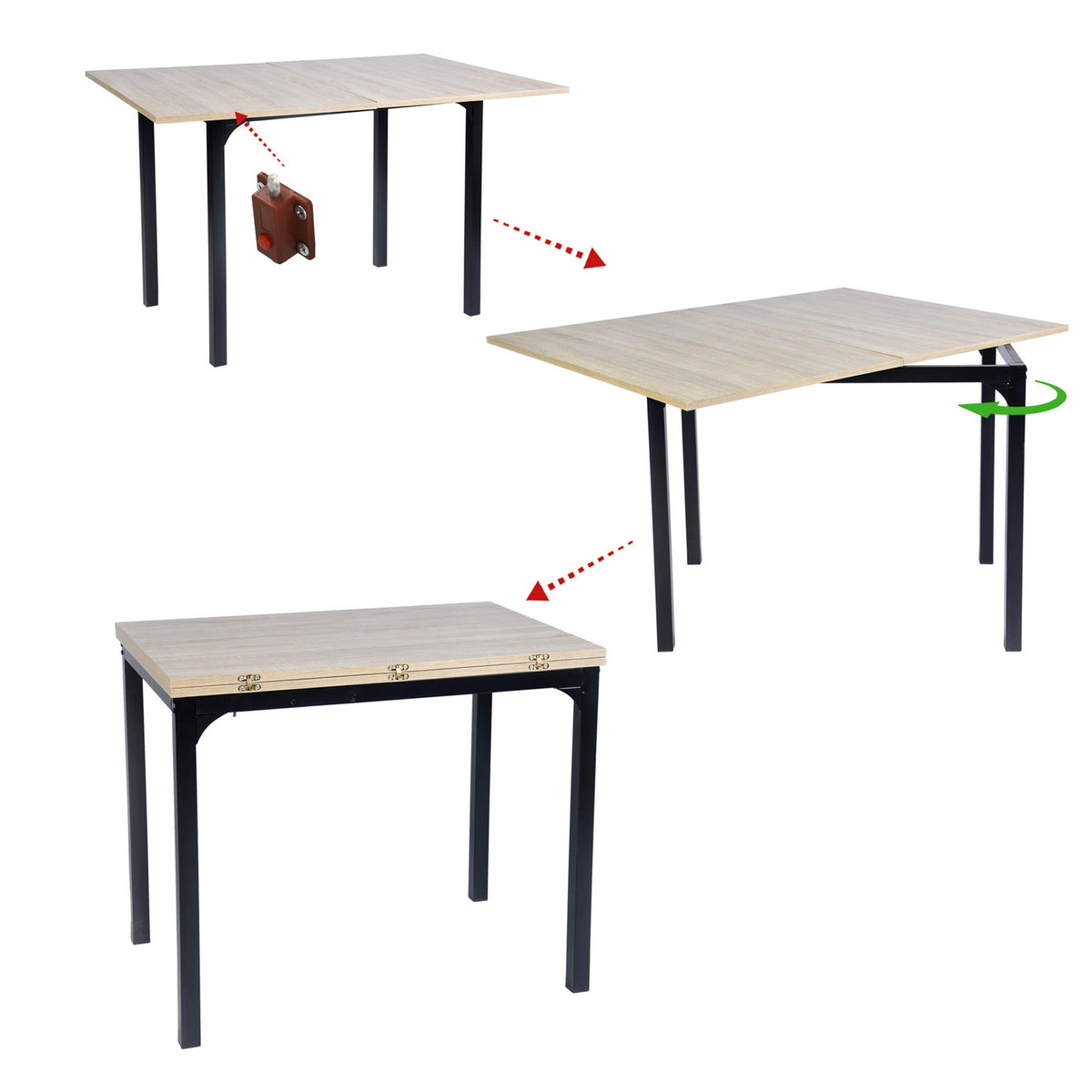 Juego de Comedor Extensible con 2 Sillas Beige