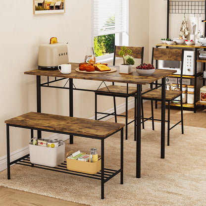 Juego de Comedor 4 Piezas — Mesa + 2 Sillas + Banco