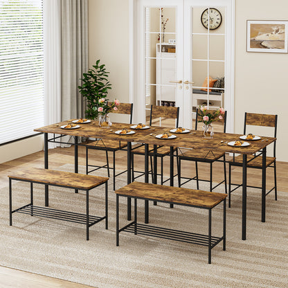 Juego de Comedor 4 Piezas — Mesa + 2 Sillas + Banco