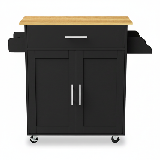 NUEVO Carrito de Cocina Madera Carrito Isla de Cocina RANGER BLACK