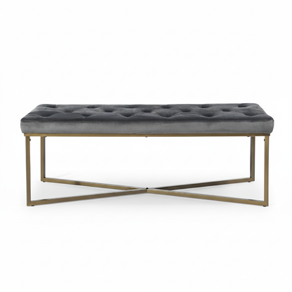 NUEVO Banco Otomano Tapizado 120cm Otomano Terciopelo Taburete para Recamara Rizzo