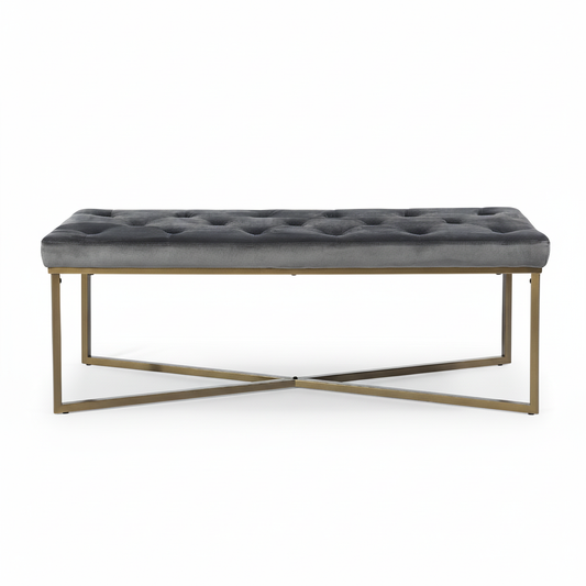 NUEVO Banco Otomano Tapizado 120cm Otomano Terciopelo Taburete para Recamara Rizzo