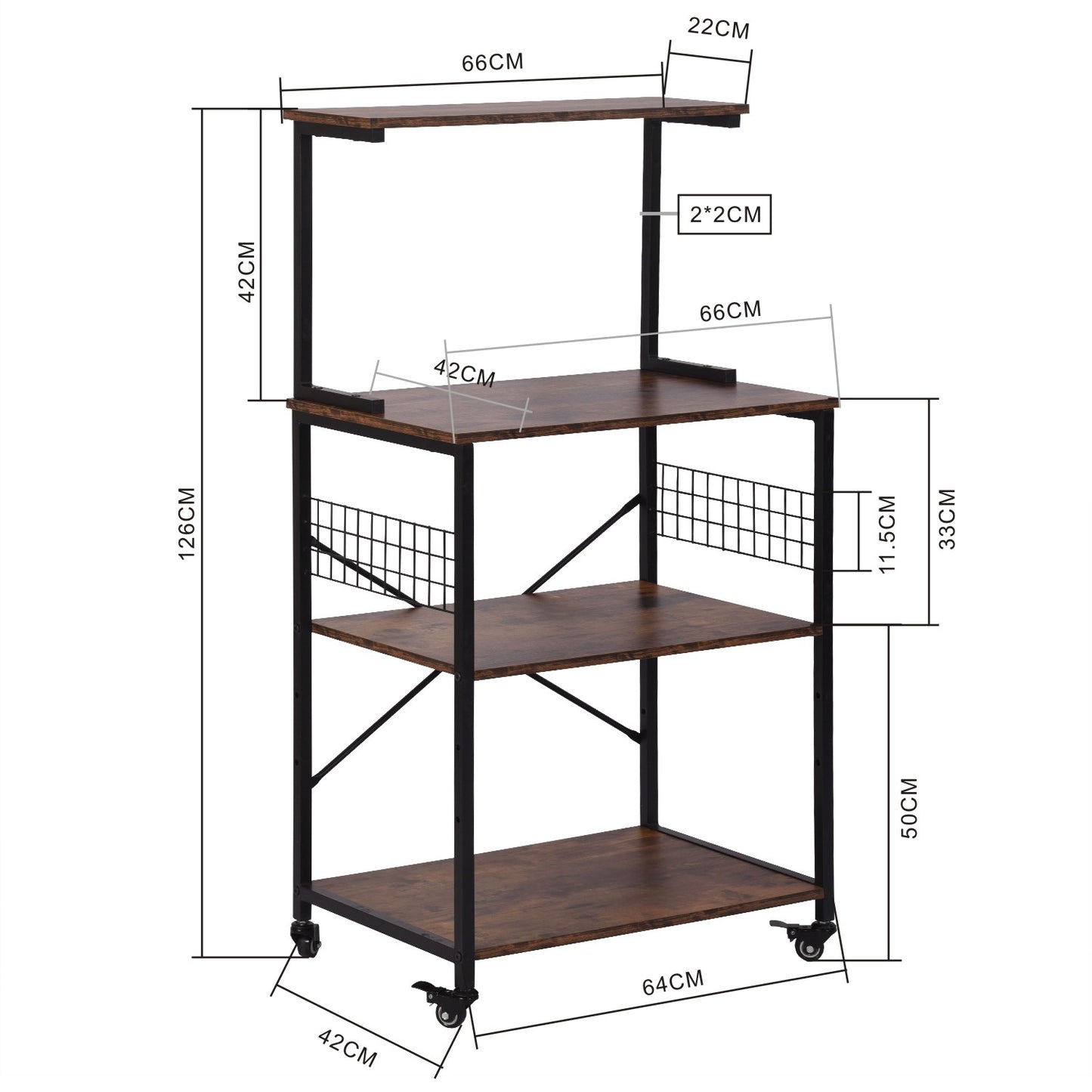 Estante de Almacenamiento Estante Cocina Estanter¨ªa Resistente de 4 Niveles