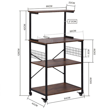 Estante de Almacenamiento Estante Cocina Estanter¨ªa Resistente de 4 Niveles