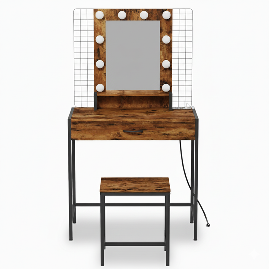 NUEVO Tocador de Maquillaje con Espejo LED y Taburete