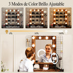 NUEVO Tocador de Maquillaje con Espejo LED y Taburete