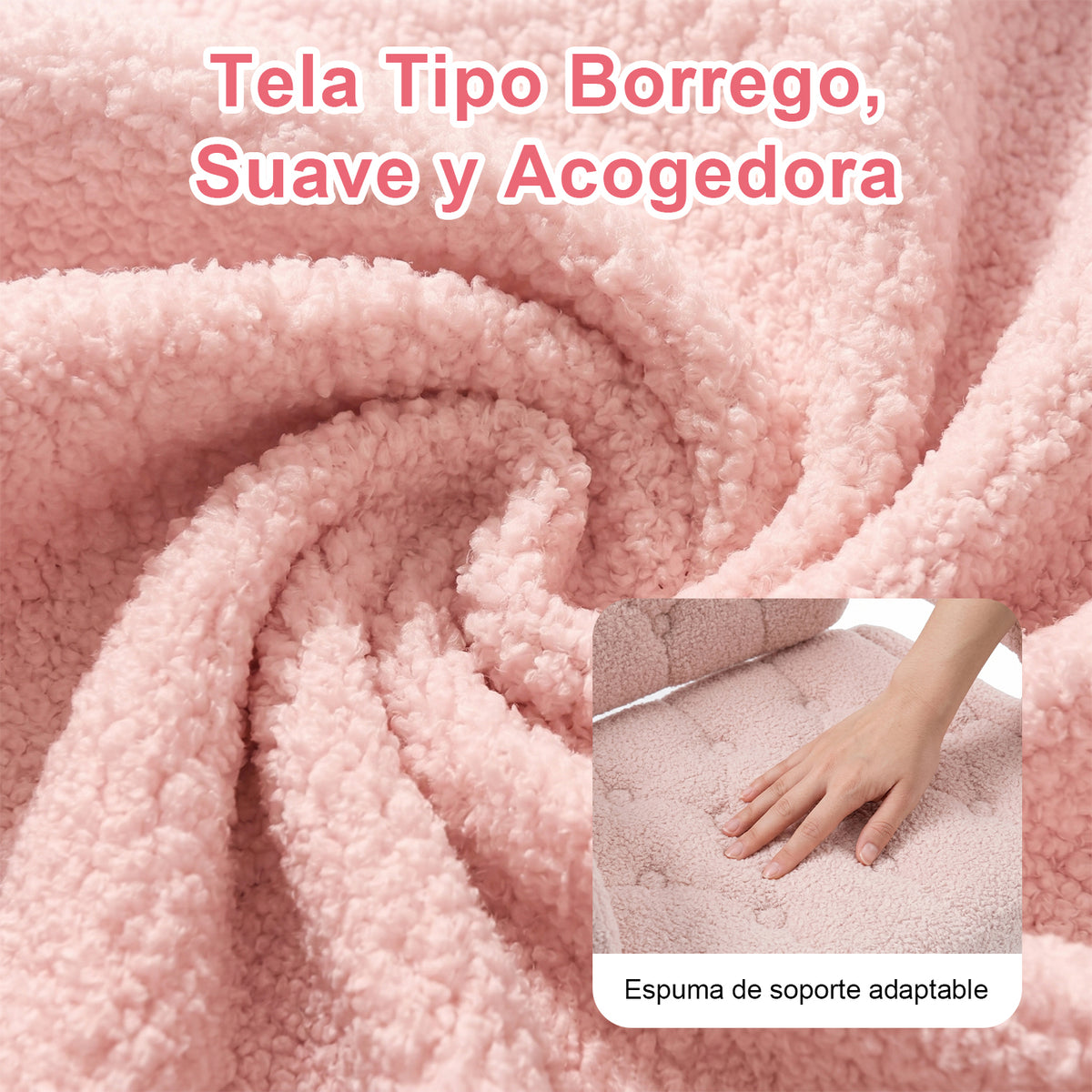 Silla Giratoria Ajustable con Brazos y Base Redonda Rosa