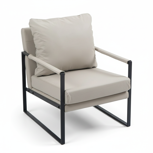 Sillon Moderno Silla Individual con Cojin Sillon con Robustos Pies VERLEA GREY