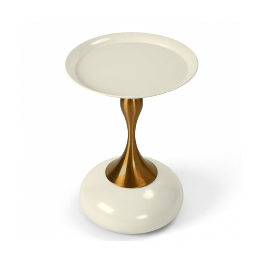 NUEVO Mesa Auxiliar Dorada de Cafe Redonda Mesilla YULIANNA