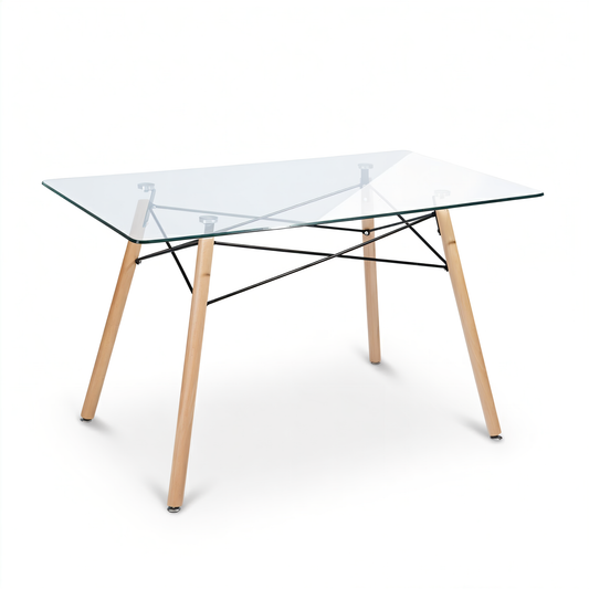 Mesa de Comedor Rectangular Cristal Zappa