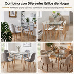 Mesa de Comedor Rectangular Cristal Zappa
