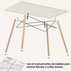 Mesa de Comedor Rectangular Cristal Zappa