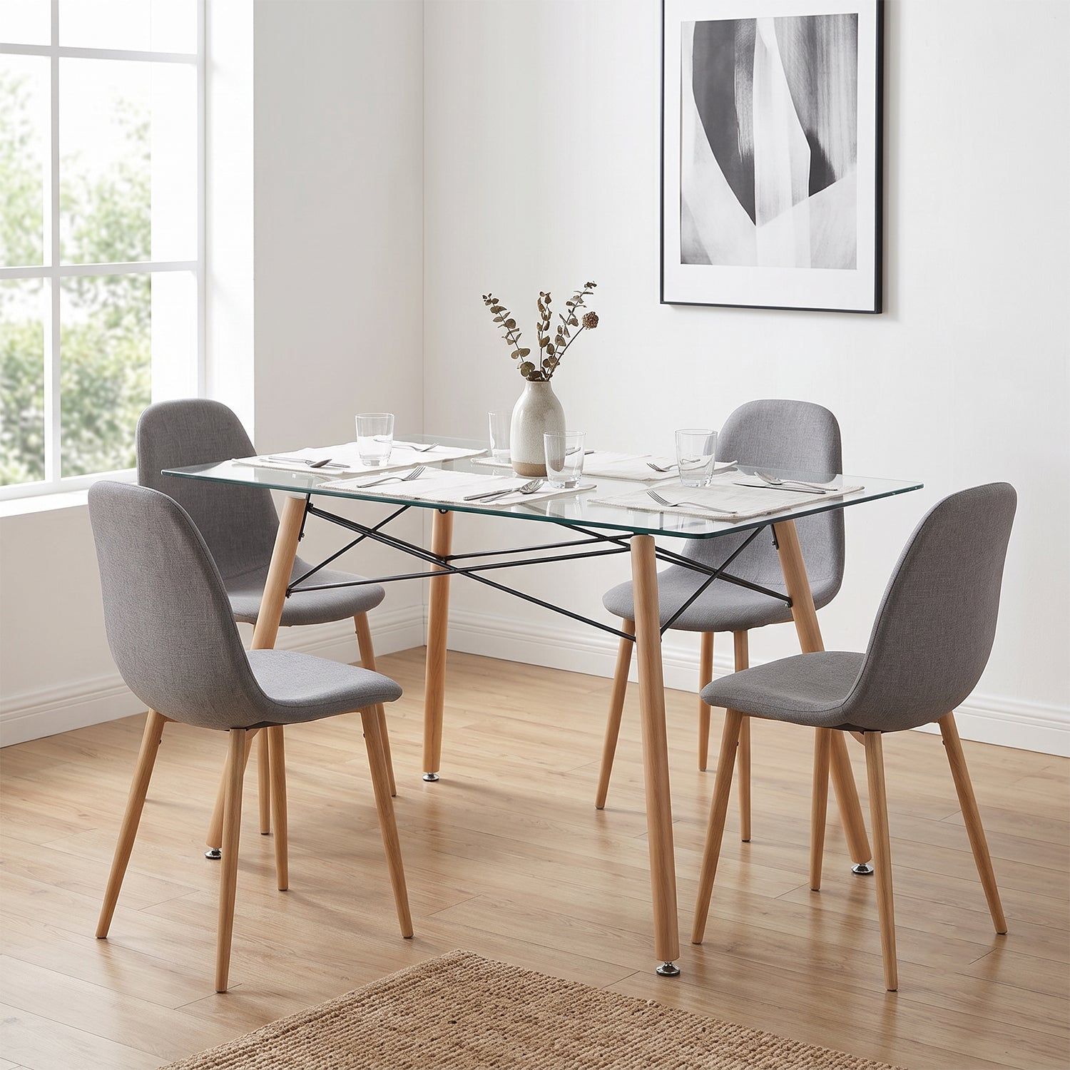 Mesa de Comedor Rectangular Cristal Zappa