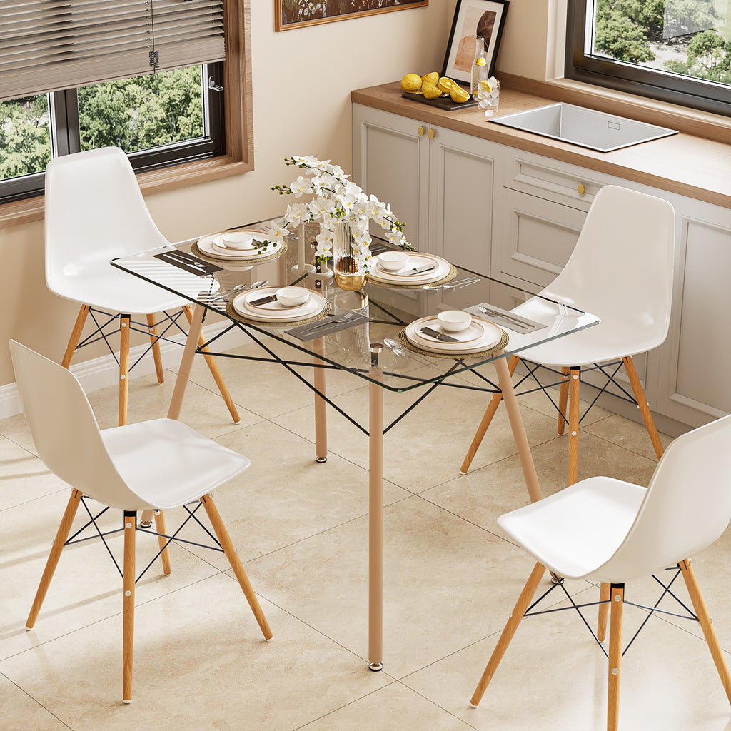 Mesa de Comedor Rectangular Cristal Zappa