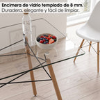 Mesa de Comedor Rectangular Cristal Zappa