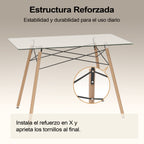 Mesa de Comedor Rectangular Cristal Zappa