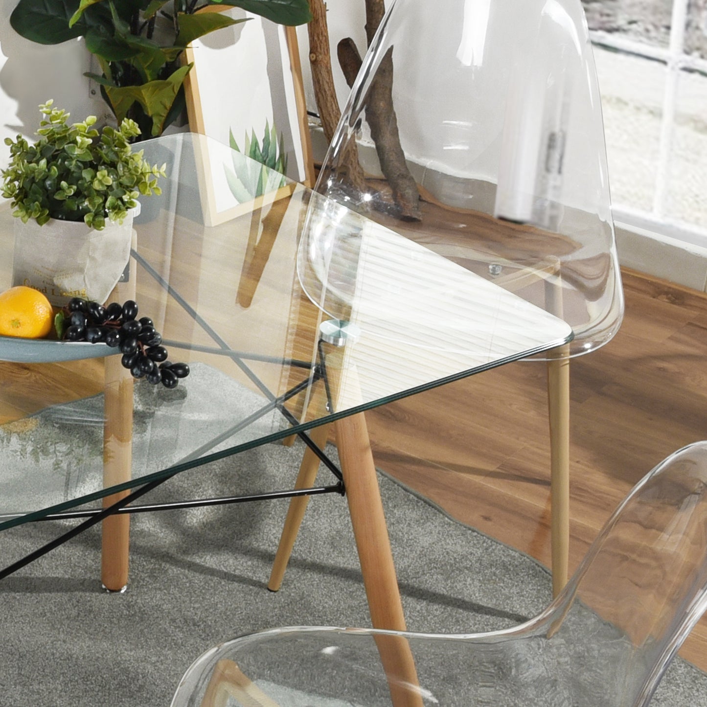 Mesa de Comedor Rectangular Cristal Zappa